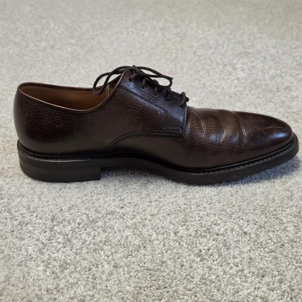 Crockett & Jones Ashdown Dark Brown Country Calf Grain Leather Derby Shoes 10D